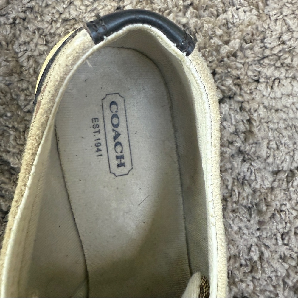Coach Beige and Brown Signature Canvas Sneakers - Picture 5 of 7